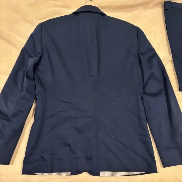 Express Slim Fit Men’s Ocean Blue “Photographer” Suit - Picture 2 of 16